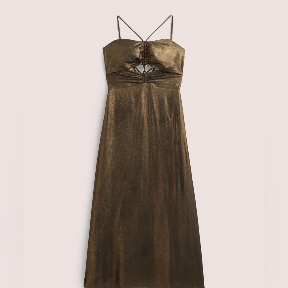 Boden Gold Midi Dress - Picture 2 of 4